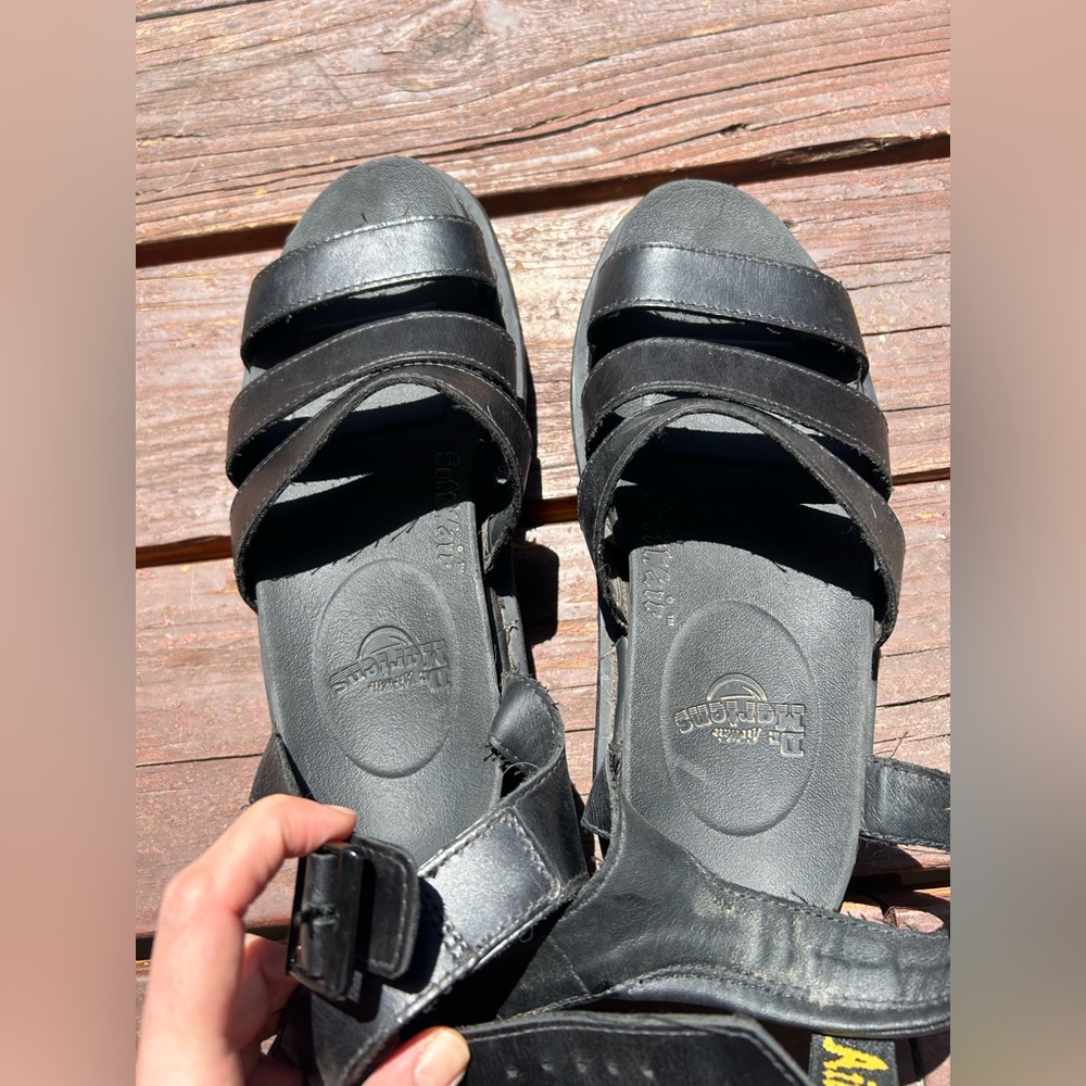 Dr. Martens BLAIRE Black Leather Platform Gladiator Sandals - Picture 5 of 9